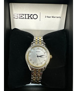 NEW* Seiko SUR392 Crystals Quartz Two-Tone Stainless Steel Ladies Wristw... - £91.92 GBP