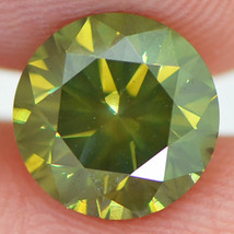 Loose Round Shape Diamond Fancy Green Color 1.70 Carat VS2 Certified Enhanced - £1,263.07 GBP
