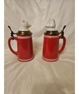 Set of 2 Threshold Stoneware Lidded Steins Bear and Fox - $666.38 MXN