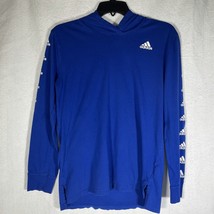 Adidas Boys Long Sleeve Hoodie 100% Cotton Tee Shirt Size Large 14/16 - £10.97 GBP