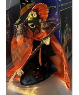 VINTAGE Fiber Optic Halloween Witch Light Up Lamp Decor 18&quot; 5 Colors Spider - $39.99