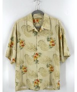 Tommy Bahama Mens Silk Shirt Sz XL Beige Orange Green Tropical Floral Bu... - $47.54 CAD