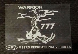 Vintage Mini bike ATV MRV METRO RECREATIONAL VEHICLES Warrior 777 Fender... - $2.99