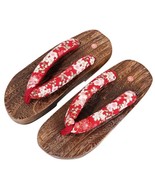 Cherry Blossom Japanese Wooden Geta Sandals | Traditional Kimono Flip Fl... - £39.26 GBP