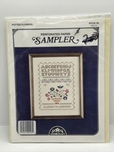 Vtg Astor Place Counted Cross Stitch Potted Flowers Sampler 11&quot; x 14 1/4... - £9.28 GBP