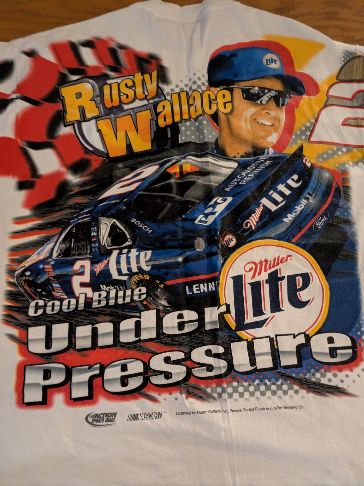 1999 Rouillé Wallace Refroidir Sous Pression Miller Lite Imprimé T Shirt Grand Item image 6