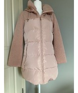 KATE SPADE Mixed Media Sherpa Puffer Coat Surf Pink, New, Size Small - $684.63 CAD