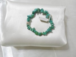 Department Store 7&quot; Sterling Silver Turquoise Stone Stretch Bracelet A1023 $40 - £17.31 GBP