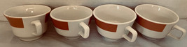Homer Laughlin Coffee Mugs (4) White w Wide Pink Edging at Top 3-3/4&quot; x ... - $33.00