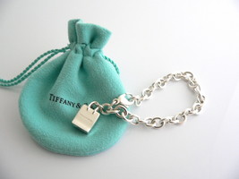 Tiffany &amp; Co Shopping Bag Bracelet Bangle Charm Clasp Love Gift Blue Pou... - £438.04 GBP