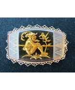 Antique Brooch Leprechaun Marked Czechoslovakia Glass Pixie Elf Bird Gol... - $1,862.86 MXN