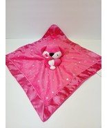 Nuby Hot Pink Fox baby lovey security blanket satin trim blanket - £14.90 GBP