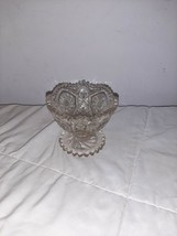 American Brilliant Cut Glass Candy Dish Compote Sawtooth Whirling Hobstar - $27.99
