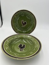 Cracker Barrel Bowl and Plate Set Elegant Rooster Green 9 5/8in X 2in Ri... - £24.35 GBP