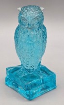 VTG Degenhart Glass Wonder Blue Wise Owl Books Figurine Paperweight, Glo... - $42.06