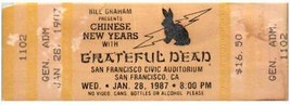 Vintage Grateful Morti Ticket Stub Gennaio 28 1987 San Francisco California - £43.43 GBP