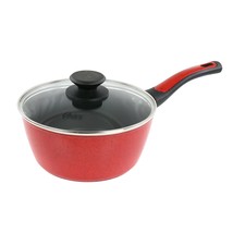 Oster Claybon 2.2 Quart Nonstick Saucepan With Lid in Speckled Red - $84.49