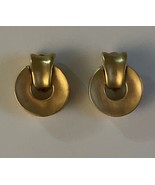 GIVENCHY Paris New York Gold Tone Clip-on Door-Knocker Designer Earrings... - £49.32 GBP