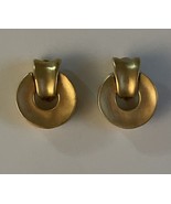 GIVENCHY Paris New York Gold Tone Clip-on Door-Knocker Designer Earrings... - $85.16 CAD