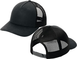 Mens Low Profile Snapback 5-Panel Trucker Cap 2 Tone Mesh Back Hat NEW! - £9.44 GBP