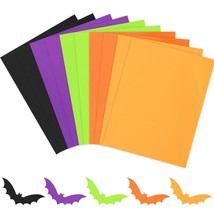 50 Sheet Assorted Halloween Colored Card Stock Paper Black Purple Green Orange Y - £23.52 GBP