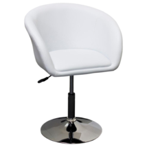 Best Master Furniture Faux Leather Swivel Coffee Chair in White/Chrome - £82.55 GBP