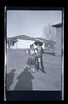 BLACK &amp; WHITE NEGATIVE * 1925 Costumed Dancers? man with Sombrero woman - $9.85