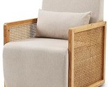 Swivel Sofa Chair With Rattan Armrests And Waist Pillow, Modern Upholste... - $555.99