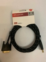 Braided HDMI to DVI Cable, Full HD, Black 8FT Radio Shack 8&#39; 8-Foot - £11.98 GBP