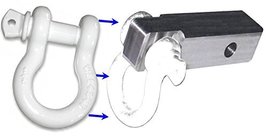 2 inch (Aluminum) Receiver Bracket w/ 4-3/4 TON Super White Powdercoated D-Shack - £48.54 GBP