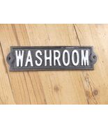 Rustic Cast Iron Washroom Sign  **PAINT FLAW* Gas Station Bar Pub Bathroom - €11,28 EUR