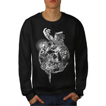Wellcoda Snake And Skull Mens Sweatshirt, Scary Goth Casual Pullover Jumper - £24.11 GBP+