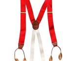 YSL Yves Saint Laurent Red Paisley Elasticized Suspenders Buttons Vintage - £111.84 GBP