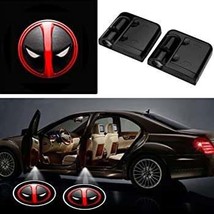 2x PCs DeadPool Logo Wireless Car Door Welcome Laser Projector Shadow LED Light  - £18.48 GBP