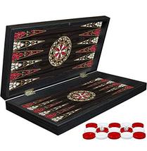 LaModaHome 19'' Turkish Backgammon Set, Wooden, Board Game for Family Game Night - $60.34
