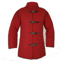 Medieval Thick Padded Red Gambeson Play Movies Theater Custom Sca - £63.60 GBP