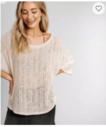 NWT Cherish Open Weave Top Off Off White M - $429.69 MXN