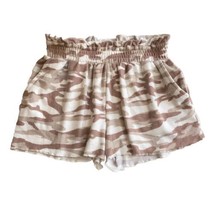 Colsie Shorts Womens S Lounge Camo Ruffle High Waist Pockets Soft Pull O... - $4.33