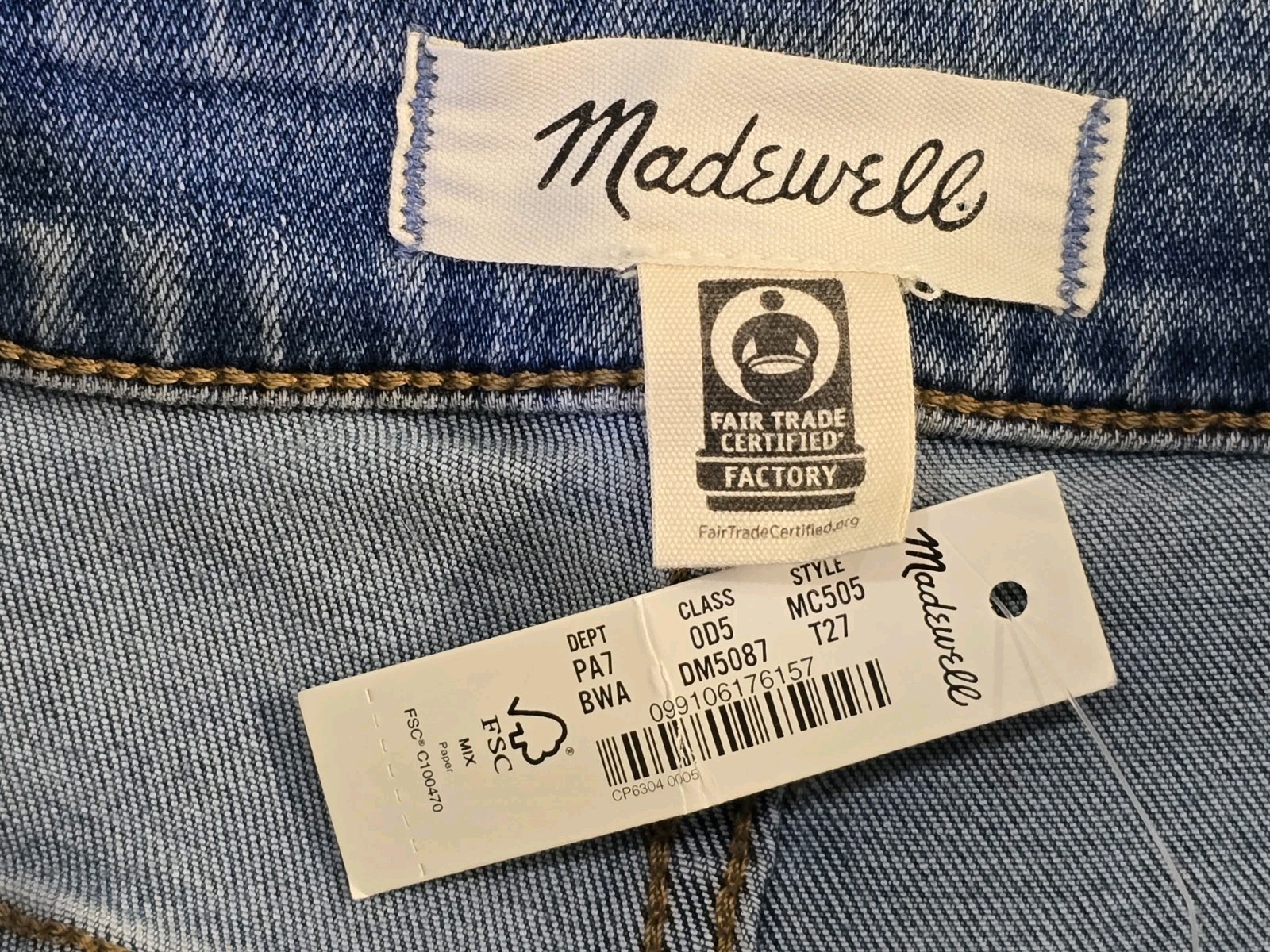 NWT Madewell Curvy Roadtripper Road Tripper Skinny 27T Light Blue Soft Jeans Item image 5