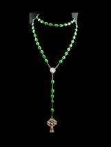 LONG vintage Irish Rosary - Irish wedding - celtic cross - our lady of knock - S - £115.92 GBP