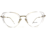 PRADA Eyeglasses Frames VPR 54Z 2AZ-1O1 Clear Gold Cat Eye Full Rim 51-2... - $140.03
