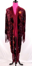 Deep Rich Burgundy Reds Mucha Paisley Vintage Style Velvet ArtDeco Bohem... - $299.99