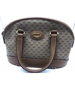Authentic 1980&#39;s Gucci Supreme GG Monagram Coated Canvas Leather Trim Ta... - $475.19