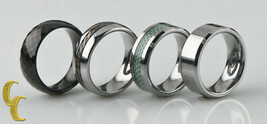 Tungsten &amp; Titane Bande / Bague, Lot De 4 Tailles 7 3/4 À 9 - $110.09 CAD