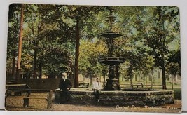 Rochester Minnesota Central Park With Fountain Old Man Young Boy Postcar... - $14.95