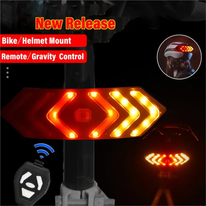 ZK30 Bike Lights Turn Signal Warning Led Lights Rear USB Rechargeable Helmet - £8.75 GBP+