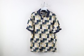Vintage 90s Streetwear Mens Medium Faded Golf All Over Print Polo Shirt Cotton - £31.57 GBP