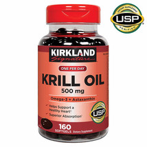 Kirkland Signature Krill Oil 500 mg., 160 Softgels - £22.67 GBP