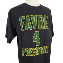 Reebok Favre 4 President &#39;08 T-Shirt XL Green Bay Packers Double Sided Black NFL - £14.06 GBP