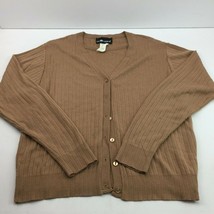 Sag Harbor Womens Brown Button Down Cardigan Sweater Twin Set Medium - £31.37 GBP
